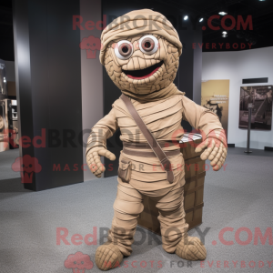Brown Mummy mascottekostuum...