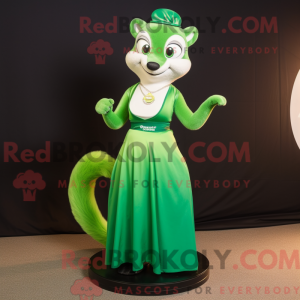 Green Weasel maskot kostume...