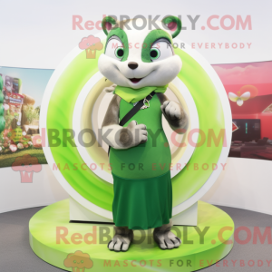 Green Weasel mascot costume...