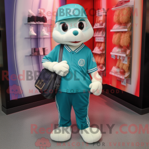 Teal Ice mascot costume...