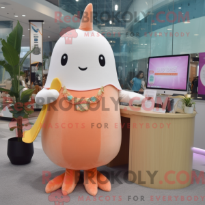 Peach Narwhal mascot...