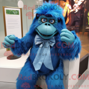 Blå orangutang maskot...