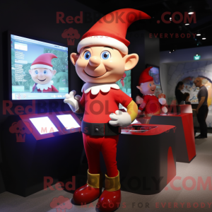 Red Elf mascot costume...