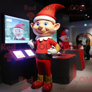 Red Elf-mascottekostuum...