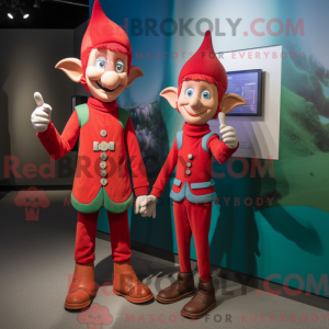 Red Elf-maskotdraktfigur...