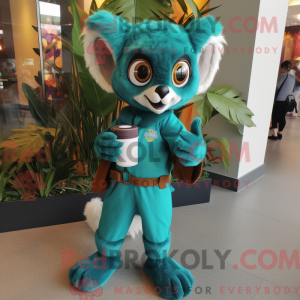 Teal Lemur Maskottchen...