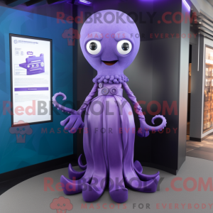 Lilla Kraken maskot kostume...
