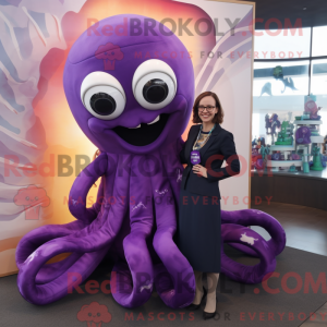 Lilla Kraken maskot kostume...