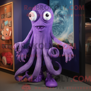 Lilla Kraken maskot kostume...