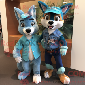 Turquoise Dingo mascot...