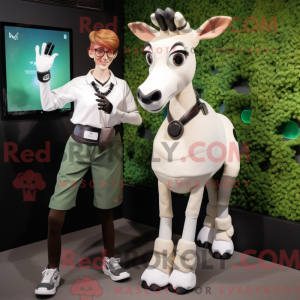 White Okapi mascot costume...