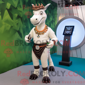 Hvid Okapi maskot kostume...