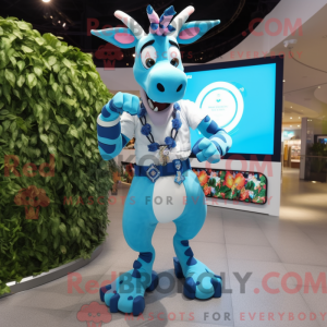 Sky Blue Okapi mascot...