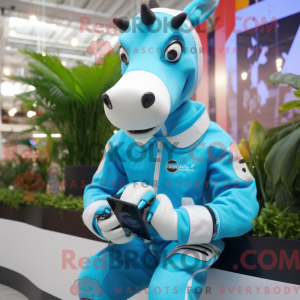 Sky Blue Okapi mascot...