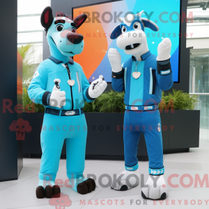 Sky Blue Okapi mascot...