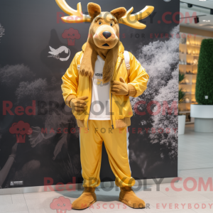Gold Elk mascot costume...