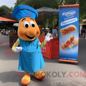 Blue Currywurst mascot...