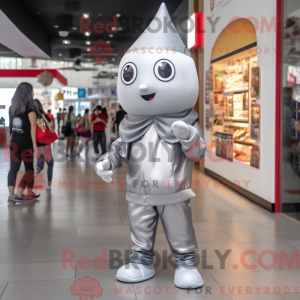Silver Candy mascot costume...