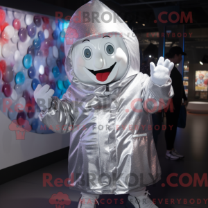 Silver Candy mascot costume...