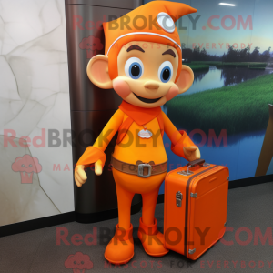 Orange Elf mascot costume...