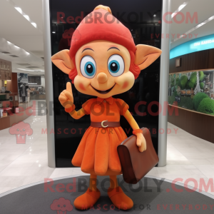 Orange Elf mascot costume...