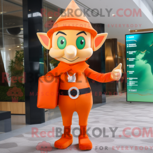 Orange Elf mascot costume...