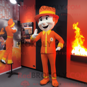 Orange Fire Eater mascot...