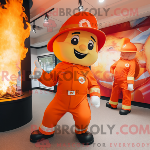 Orange Fire Eater mascot...