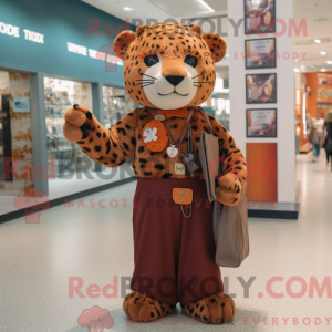 Rust Jaguar mascot costume...