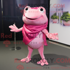 Pink Frog mascottekostuum...