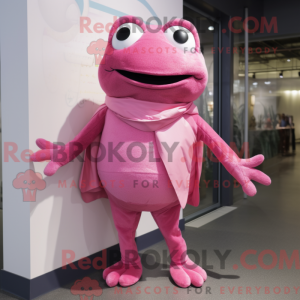 Pink Frog mascottekostuum...