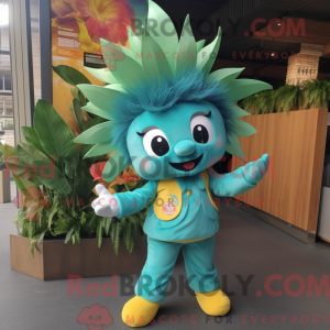 Blågrøn Mango maskot...