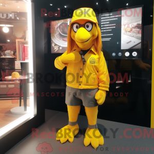 Geel Eagle-mascottekostuum...