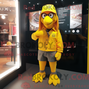 Yellow Eagle mascot costume...