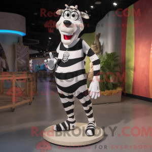 Cream Zebra mascot costume...