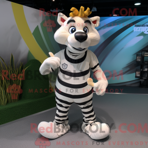 Creme Zebra maskot kostume...