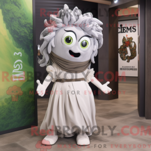 Grå Medusa maskot kostume...