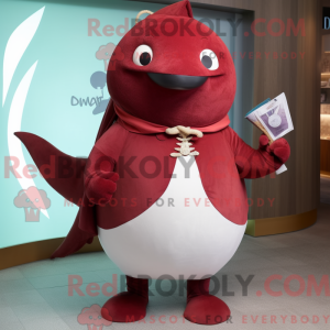 Maroon Narwhal mascot...