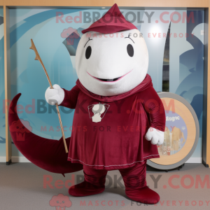 Maroon Narwhal mascot...