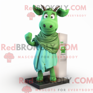 Groen Zebu-mascottekostuum...