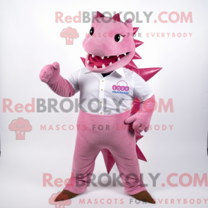 Pink Stegosaurus maskot...