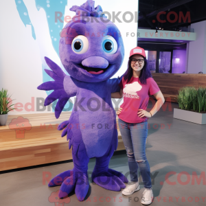 Purple Betta Fish mascot...