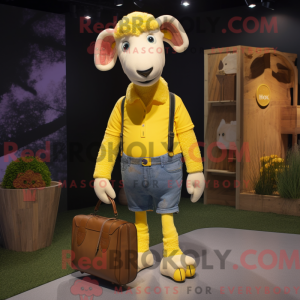 Yellow Ram mascot costume...