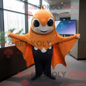 Orange Manta Ray mascot...