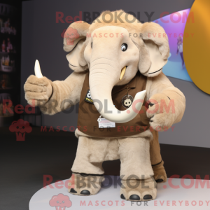 Beige Mammoth mascot...