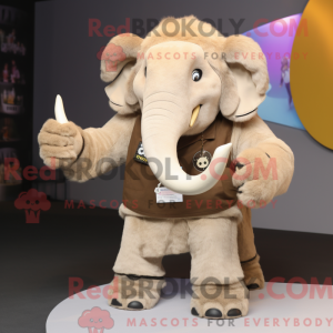 Beige Mammoth maskot...