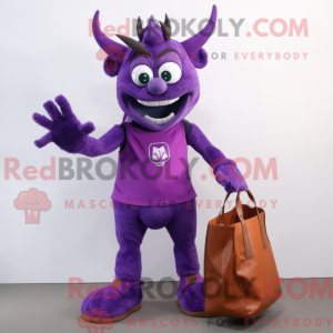 Purple Devil mascot costume...