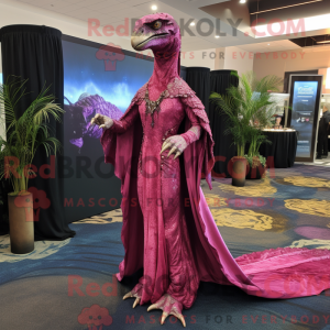 Magenta Velociraptor mascot...
