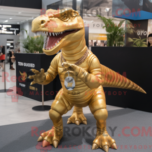 Gold Tyrannosaurus mascot...