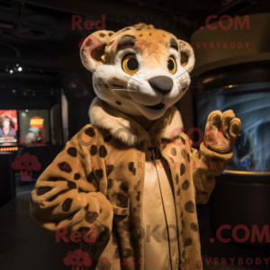 Tan Cheetah mascot costume...